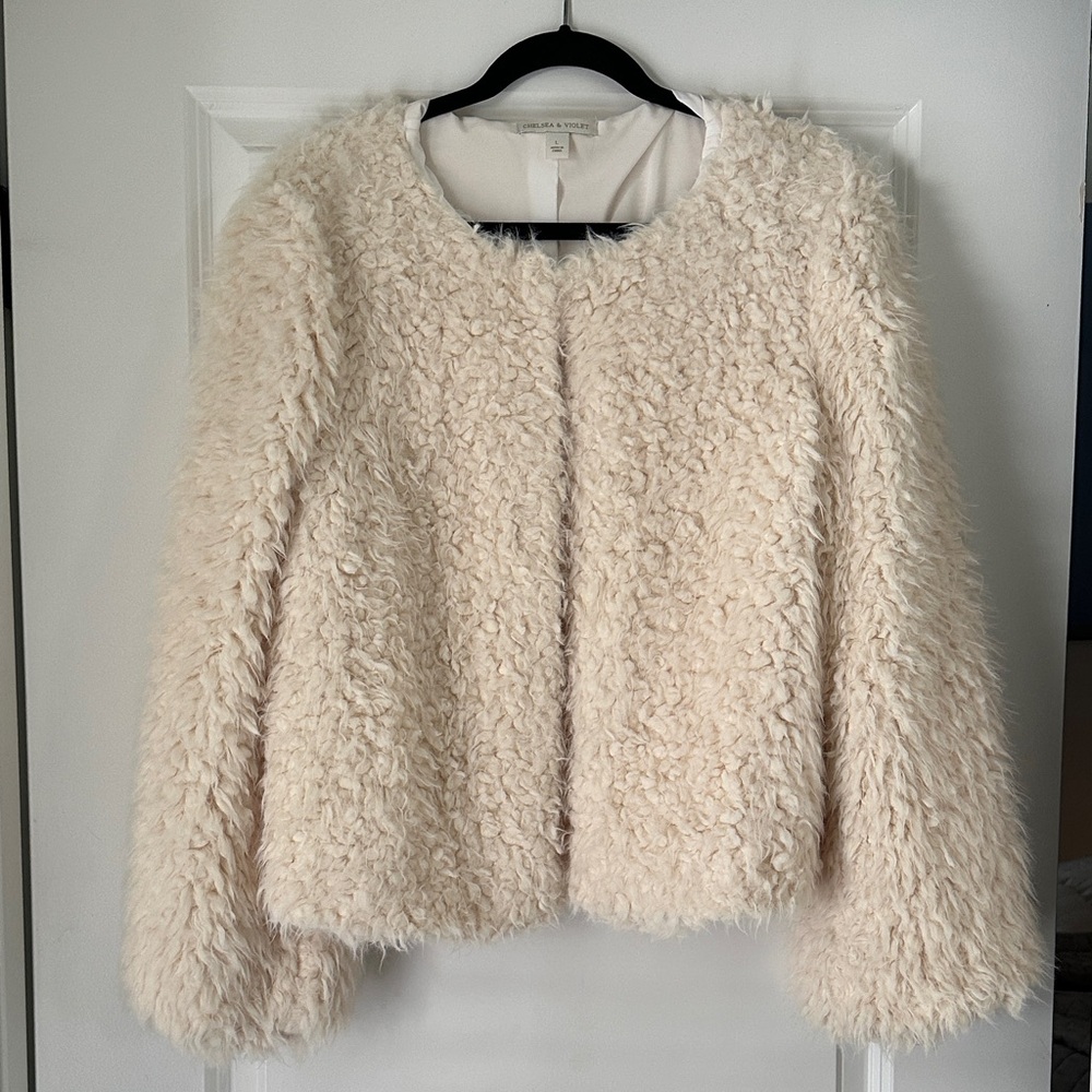 Chelsea & Violet Off-White Teddy Jacket